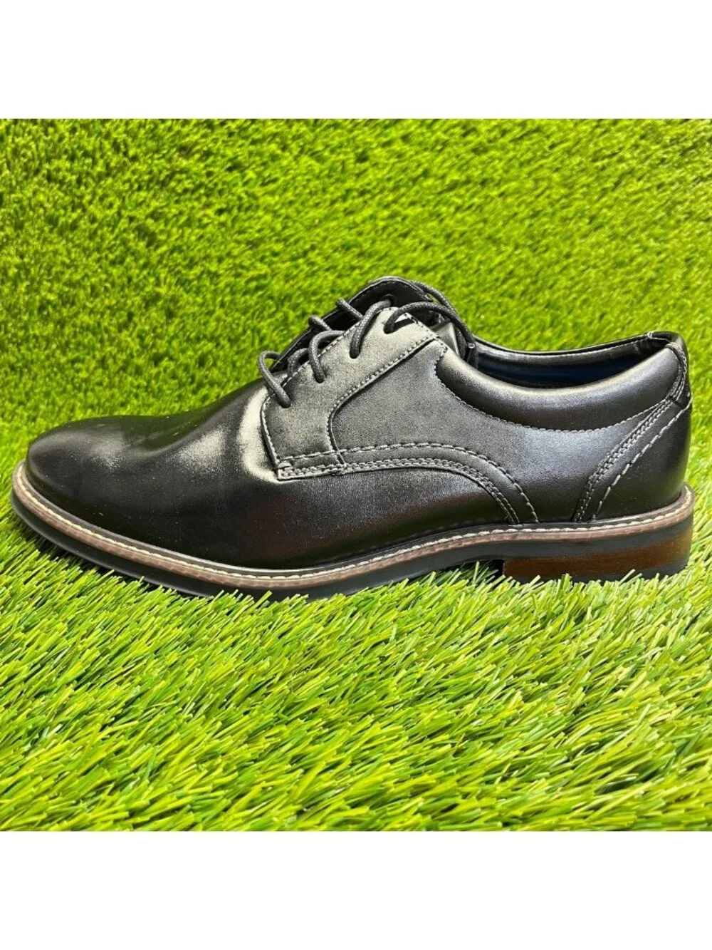 Nunn Bush Westfield Mens Size 8.5 Black Classic Plain Toe Oxford Dress Shoes